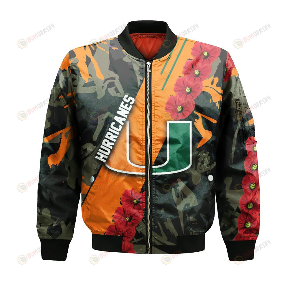 Miami Hurricanes Bomber Jacket 3D Printed Sport Style Keep Go on