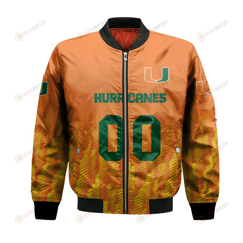 Miami Hurricanes Bomber Jacket 3D Printed Team Logo Custom Text And Number