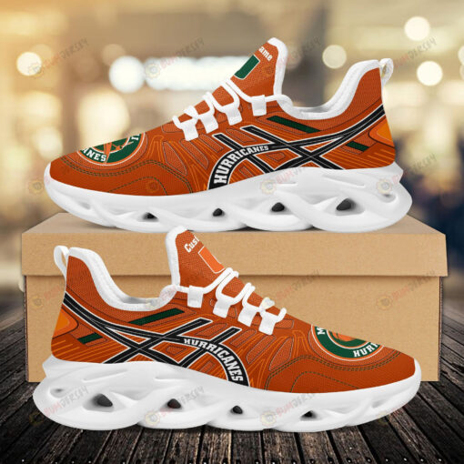 Miami Hurricanes Custom Name Logo Pattern 3D Max Soul Sneaker Shoes