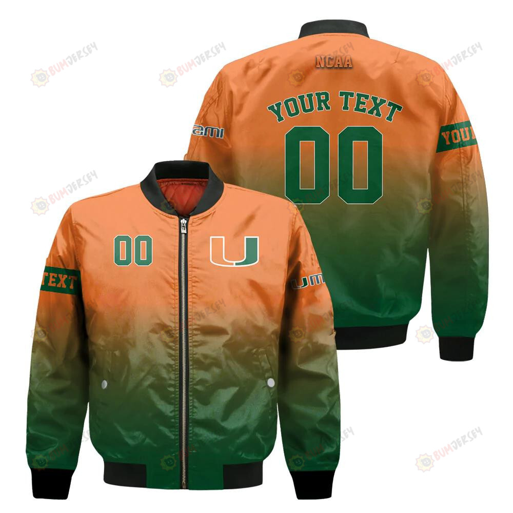 Miami Hurricanes Fadded Bomber Jacket 3D Printed