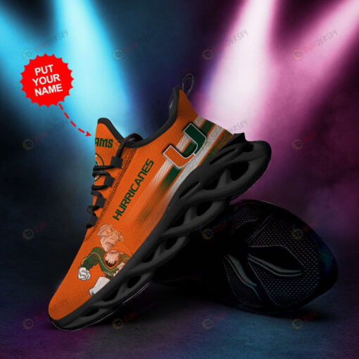 Miami Hurricanes Logo Custom Name 3D Max Soul Sneaker Shoes