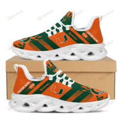 Miami Hurricanes Logo Custom Name Pattern 3D Max Soul Sneaker Shoes