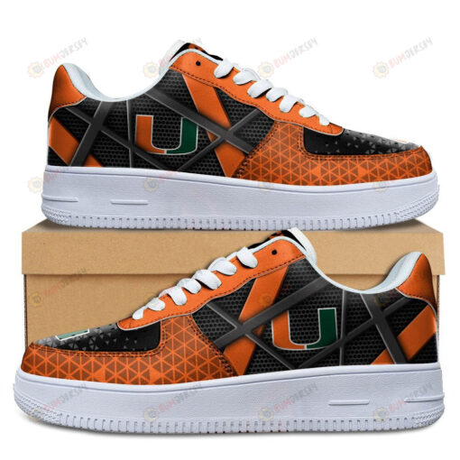 Miami Hurricanes Team Logo Pattern Air Force 1 Printed