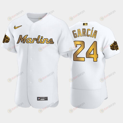 Miami Marlins Avisail Garcia 24 White Gold 2022-23 All-Star Game Jersey