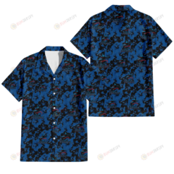 Miami Marlins Black Dark Blue Hibiscus Black Background 3D Hawaiian Shirt