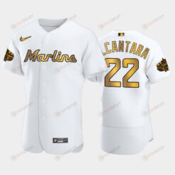 Miami Marlins Sandy Alcantara 22 White Gold 2022-23 All-Star Game Jersey