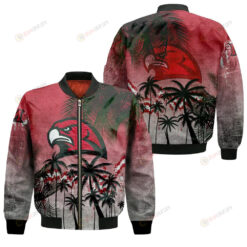 Miami RedHawks Bomber Jacket 3D Printed Coconut Tree Tropical Grunge