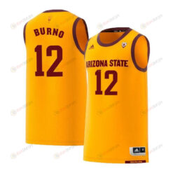 Micah Burno 12 Arizona State Sun Devils Retro Basketball Men Jersey - Yellow