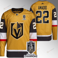 Michael Amadio 22 Vegas Golden Knights 2023 Stanley Cup Champions Patch Breakaway Home Jersey - Gold