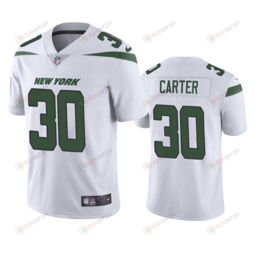 Michael Carter 30 New York Jets White Vapor Limited Jersey