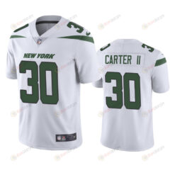 Michael Carter II 30 New York Jets White Vapor Limited Jersey