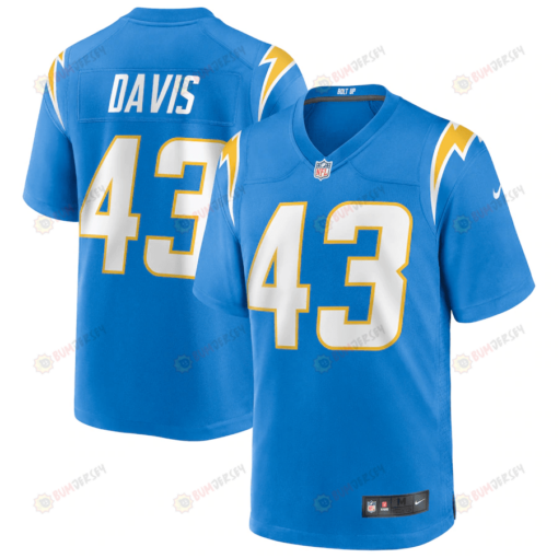 Michael Davis 43 Los Angeles Chargers Game Jersey - Powder Blue