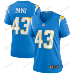 Michael Davis 43 Los Angeles Chargers Women's Game Jersey - Powder Blue