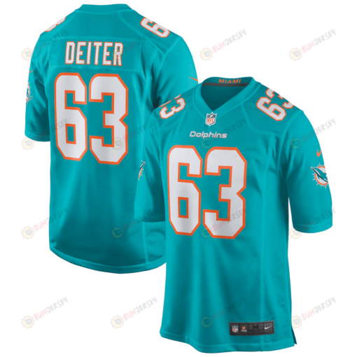 Michael Deiter 63 Miami Dolphins Game Men Jersey - Aqua