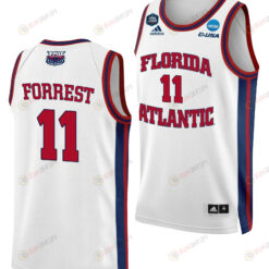 Michael Forrest 11 FAU Owls 2023 Final Four Basketball Men Jersey- White