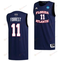 Michael Forrest 11 FAU Owls 2023 March Madness Basketball Men Jersey- Navy