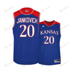 Michael Jankovich 20 Kansas Jayhawks Basketball Men Jersey - Blue