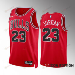 Michael Jordan 23 2022-23 Chicago Bulls Red Icon Edition Jersey Swingman