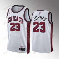 Michael Jordan 23 Chicago Bulls 2022-23 City Edition White Jersey Swingman