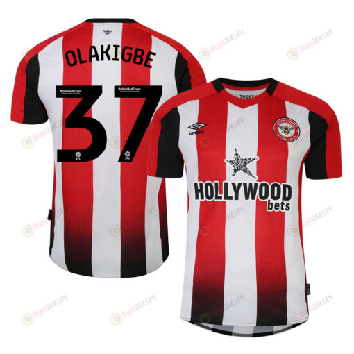 Michael Olakigbe 37 Brentford FC 2023-24 EFL Home Men Jersey - Red