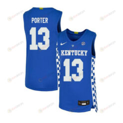 Michael Porter 13 Kentucky Wildcats Elite Basketball Men Jersey - Royal Blue