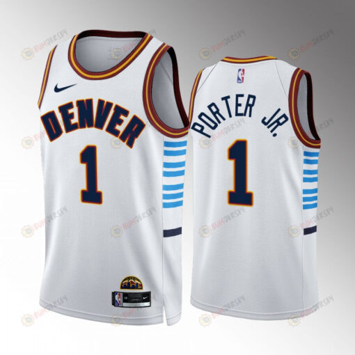 Michael Porter Jr. 1 2022-23 Denver Nuggets White City Edition Jersey Swingman