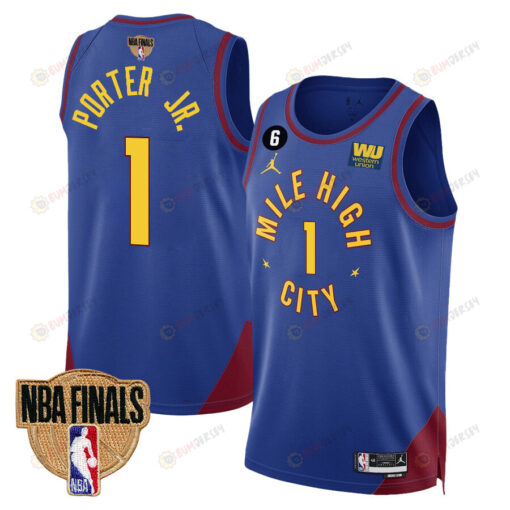 Michael Porter Jr. 1 Denver Nuggets Final Champions 2023 Swingman Jersey - Blue