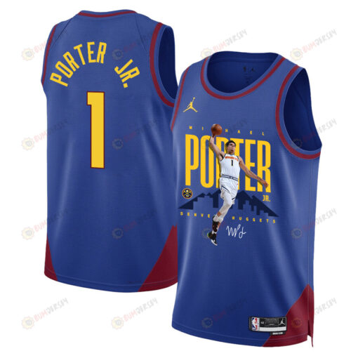 Michael Porter Jr. 1 Denver Nuggets X-Factor Player 2023 Champions Swingman Jersey - Blue