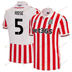 Michael Rose 5 Stoke City FC 2023/24 Home Men Jersey - White Red
