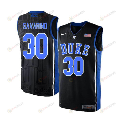 Michael Savarino 30 Duke Blue Devils Elite Basketball Men Jersey - Blue Black