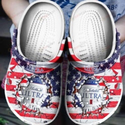 Michelob Ultra American Flag Pattern Crocs Classic Clogs Shoes - AOP Clog