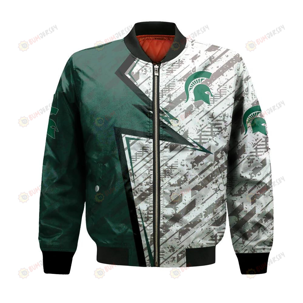 Michigan State Spartans Bomber Jacket 3D Printed Abstract Pattern Sport
