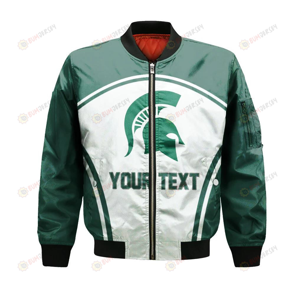 Michigan State Spartans Bomber Jacket 3D Printed Custom Text And Number Curve Style Sport