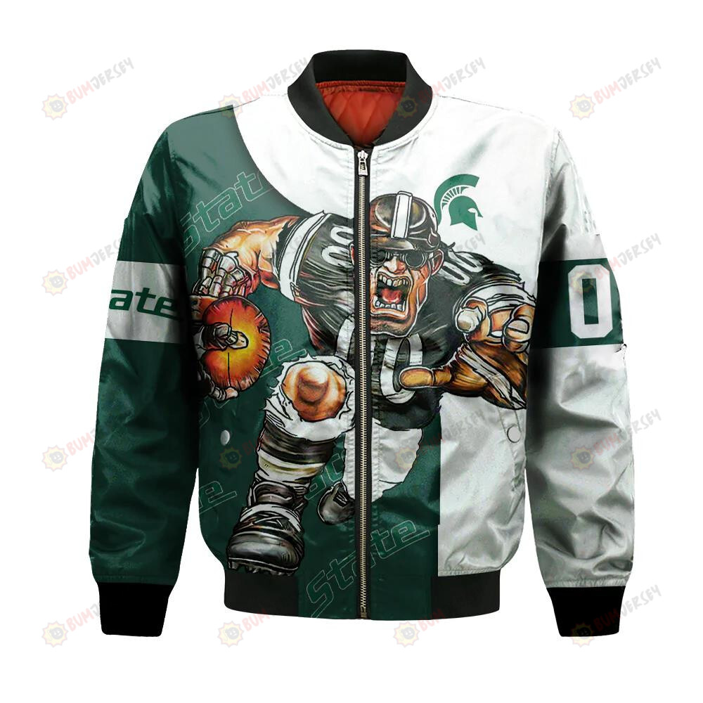 Michigan State Spartans Bomber Jacket 3D Printed Football