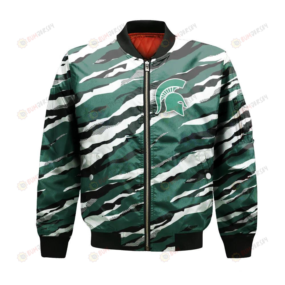 Michigan State Spartans Bomber Jacket 3D Printed Sport Style Team Logo Pattern