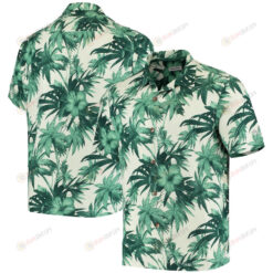 Michigan State Spartans Green Harbor Island Hibiscus Button-Up Hawaiian Shirt