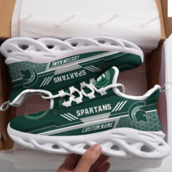 Michigan State Spartans Logo Custom Name Pattern 3D Max Soul Sneaker Shoes