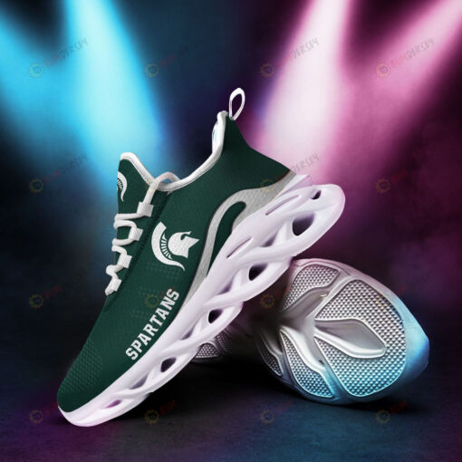 Michigan State Spartans Logo Pattern 3D Max Soul Sneaker Shoes In Green