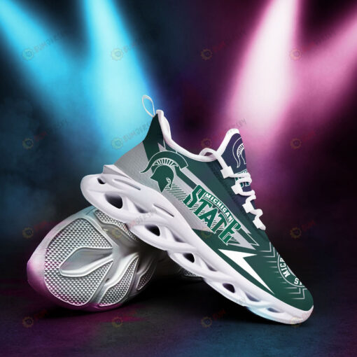 Michigan State Spartans Logo Stripe Pattern 3D Max Soul Sneaker Shoes