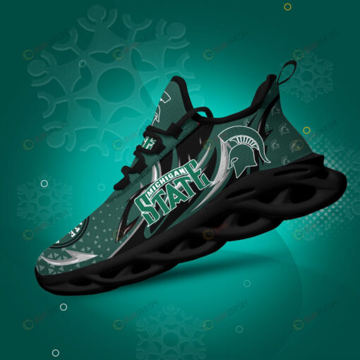 Michigan State Spartans Logo Triangle Pattern 3D Max Soul Sneaker Shoes