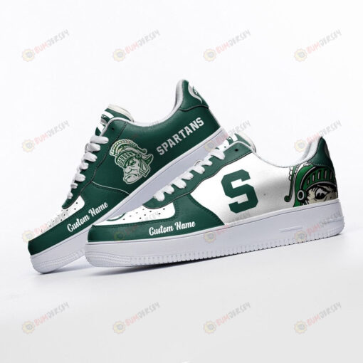 Michigan State Spartans Mascot Logo Pattern Custom Name Air Force 1 Printed