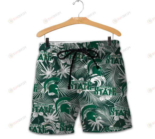 Michigan State Spartans Men Shorts Tropical Seamless