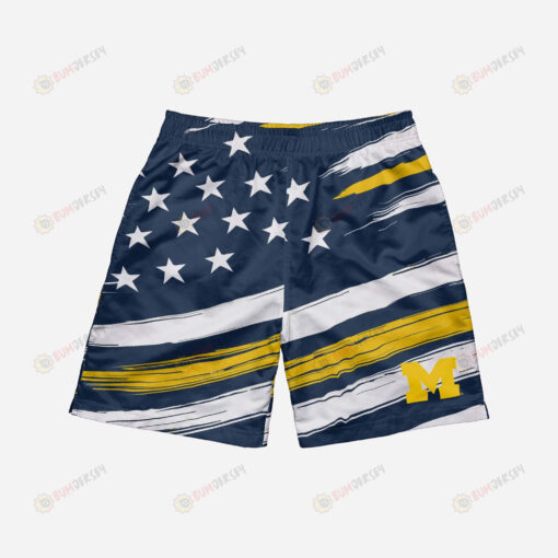 Michigan Wolverines Americana Hawaiian Men Shorts Swim Trunks - Print Shorts