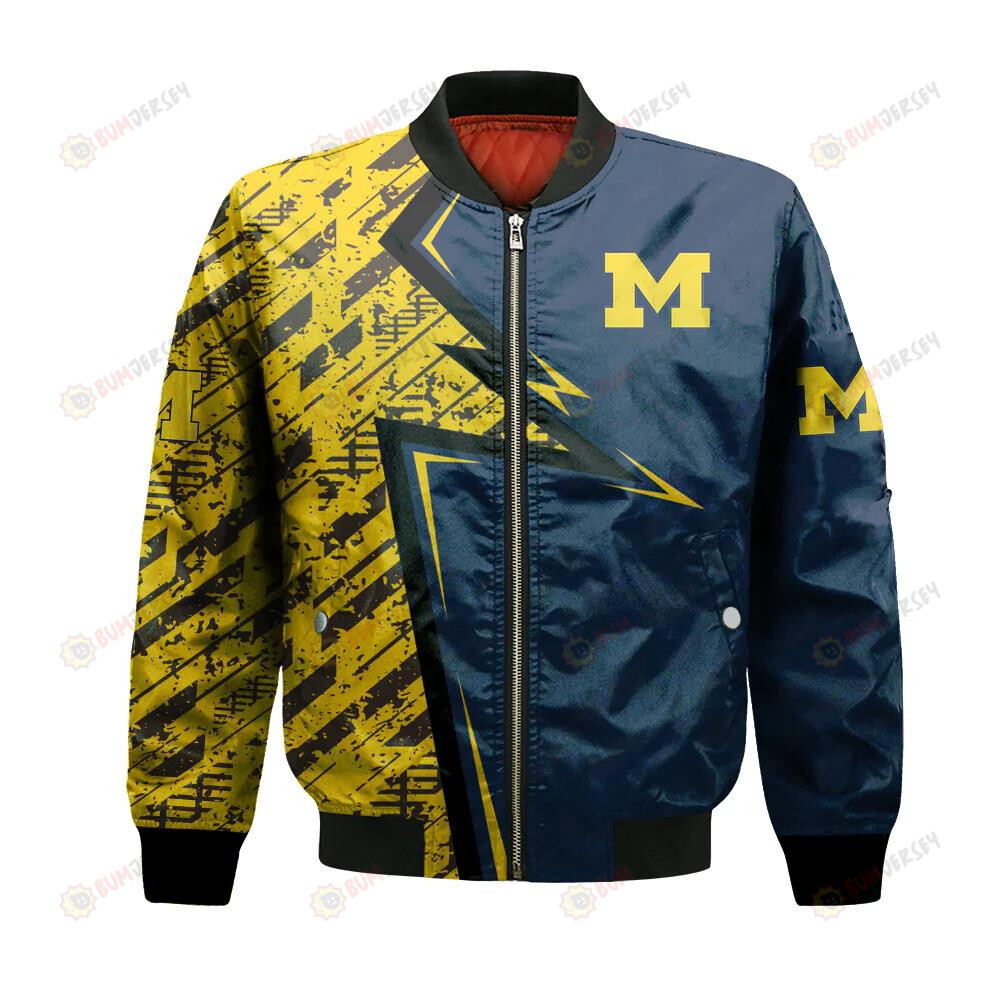 Michigan Wolverines Bomber Jacket 3D Printed Abstract Pattern Sport