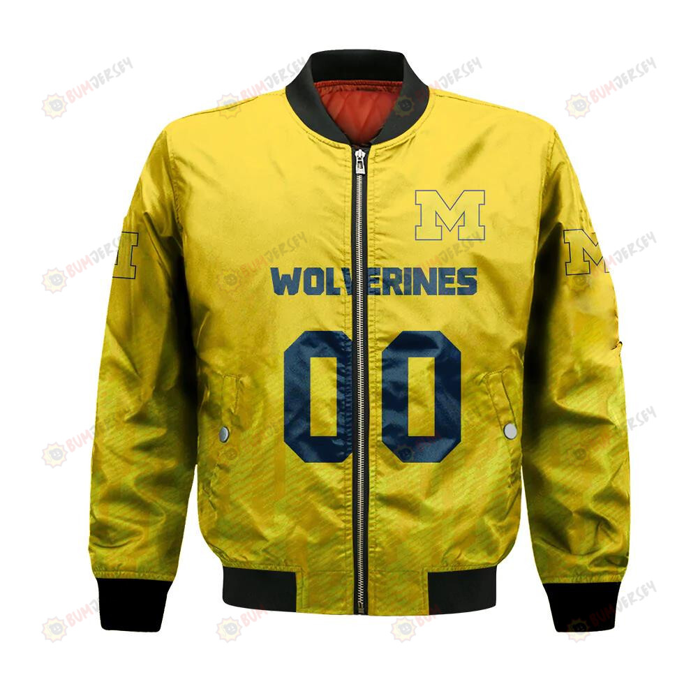 Michigan Wolverines Bomber Jacket 3D Printed Team Logo Custom Text And Number