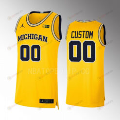 Michigan Wolverines Custom 00 Jersey 2022-23 College Basketball Maize Limited Uniform