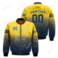 Michigan Wolverines Fadded Bomber Jacket 3D Printed