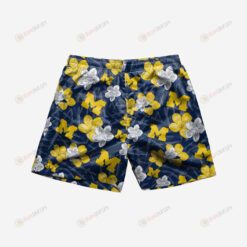 Michigan Wolverines Hibiscus Hawaiian Men Shorts Swim Trunks - Print Shorts