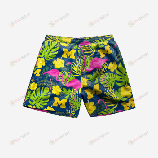 Michigan Wolverines Highlights Hawaiian Men Shorts Swim Trunks - Print Shorts