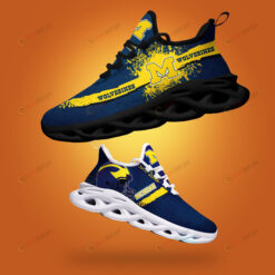 Michigan Wolverines Logo Helmet And Splatter Pattern 3D Max Soul Sneaker Shoes